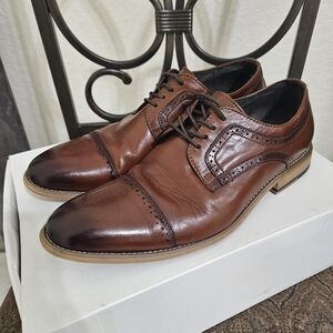 Stacy Adams Dickenson Cap Toe Cognac Size 9.5